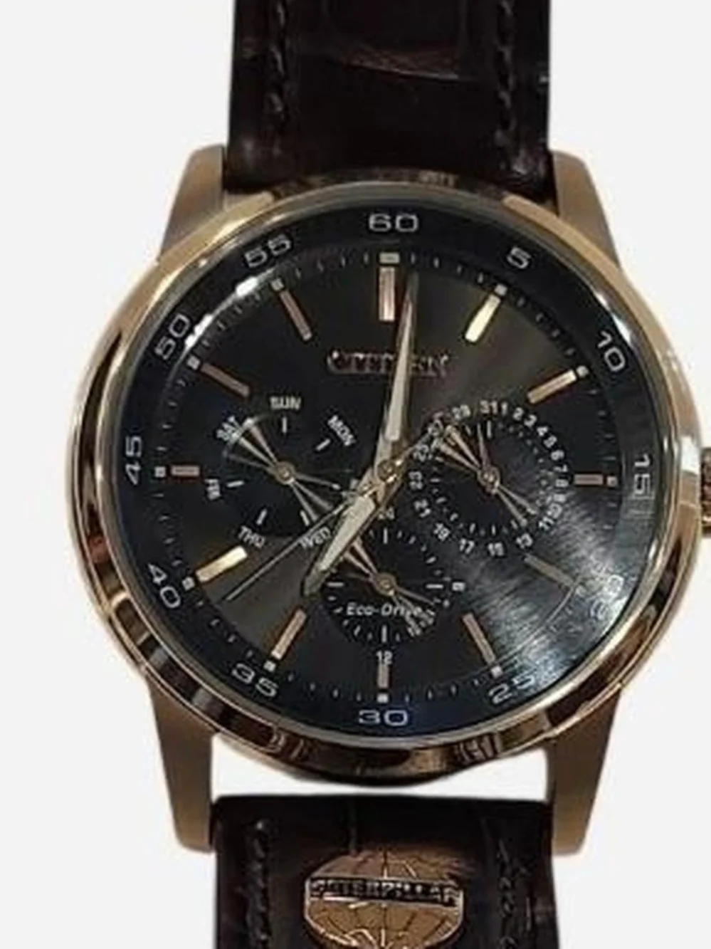 Citizen Eco-Drive Corso Men’s Watch - Gold & Leather - Model BU2013-08E